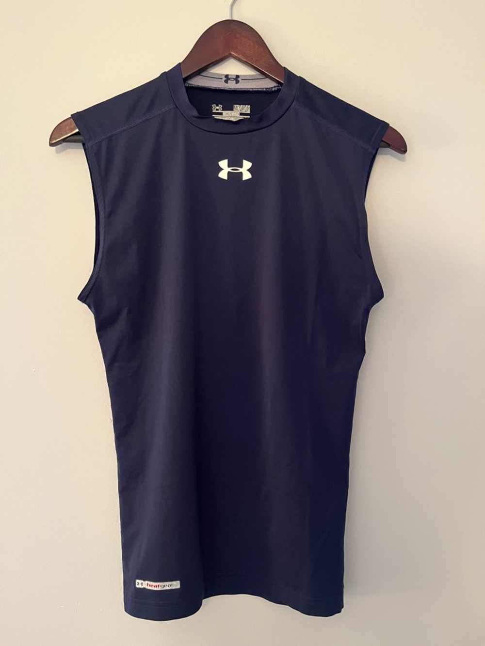 Under Armour Men’s Compression Sleeveless Tank - Dark Blue with White Logo